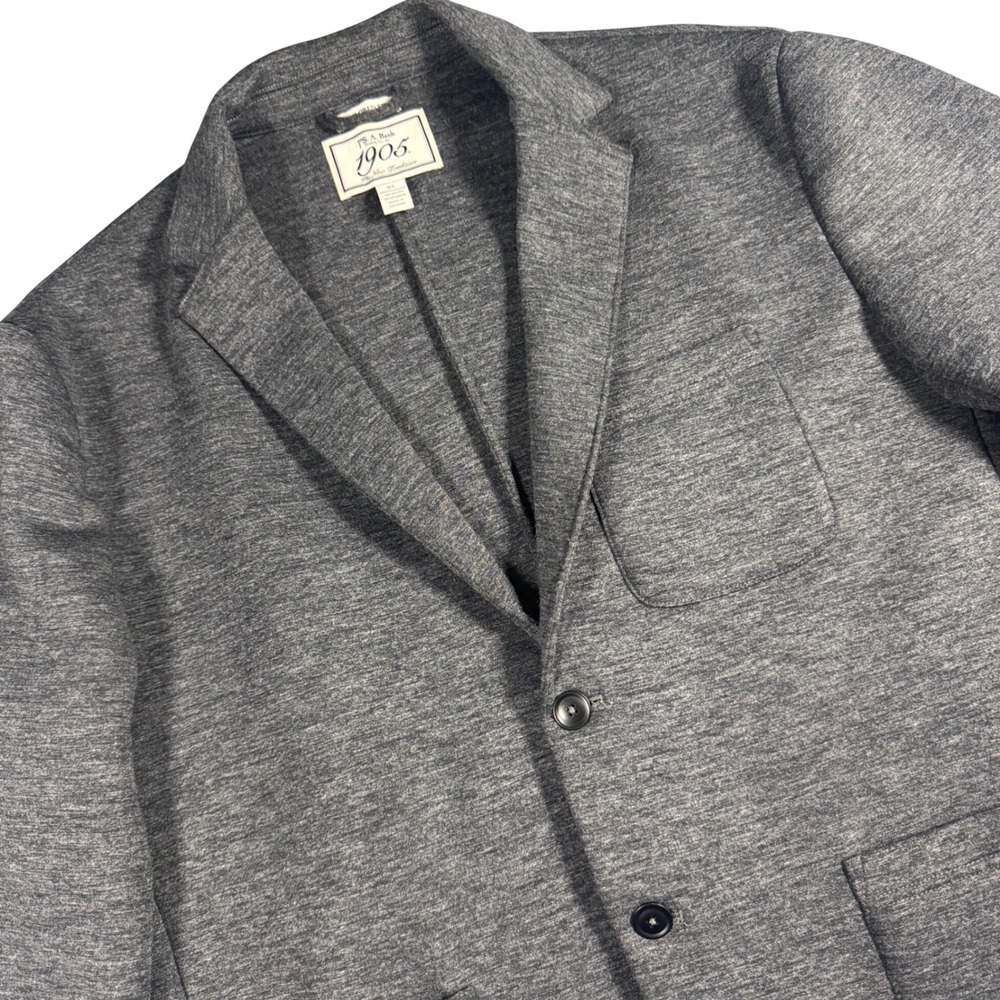 Jos A Bank 1905 Unstructured Knit Blazer Men XL Gray Stretch Sports Coat 48R